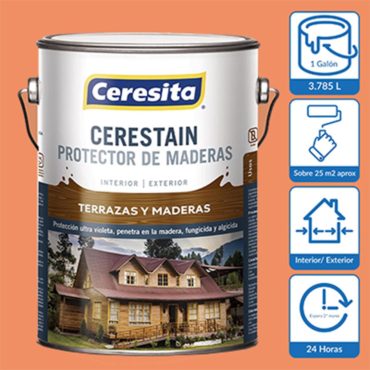 CERESITA - Protector de Madera Cerestain Mate 1 galón(es) Alerce