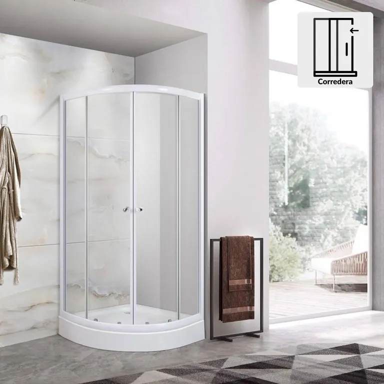 Shower curvo 200x80x80cm con receptáculo