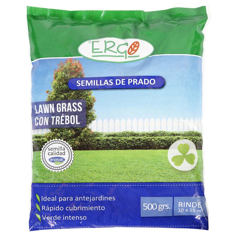 ERGO - Semilla de Pasto Lawn Grass con Trébol 500 gr Bolsa