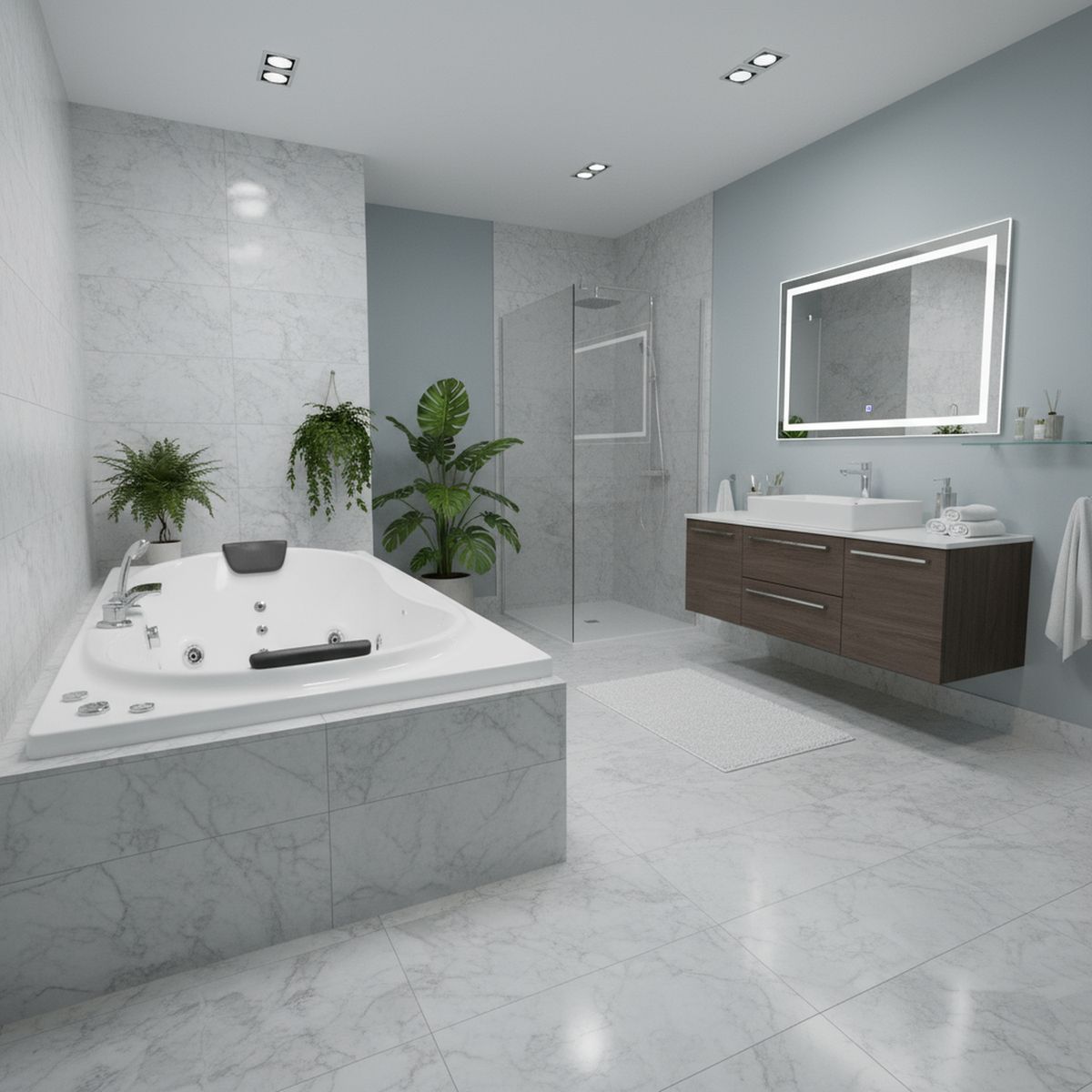 NORGLAS - Tina 183cm x 107cm  hidromasaje Evros full 8  jets izquierda norglas