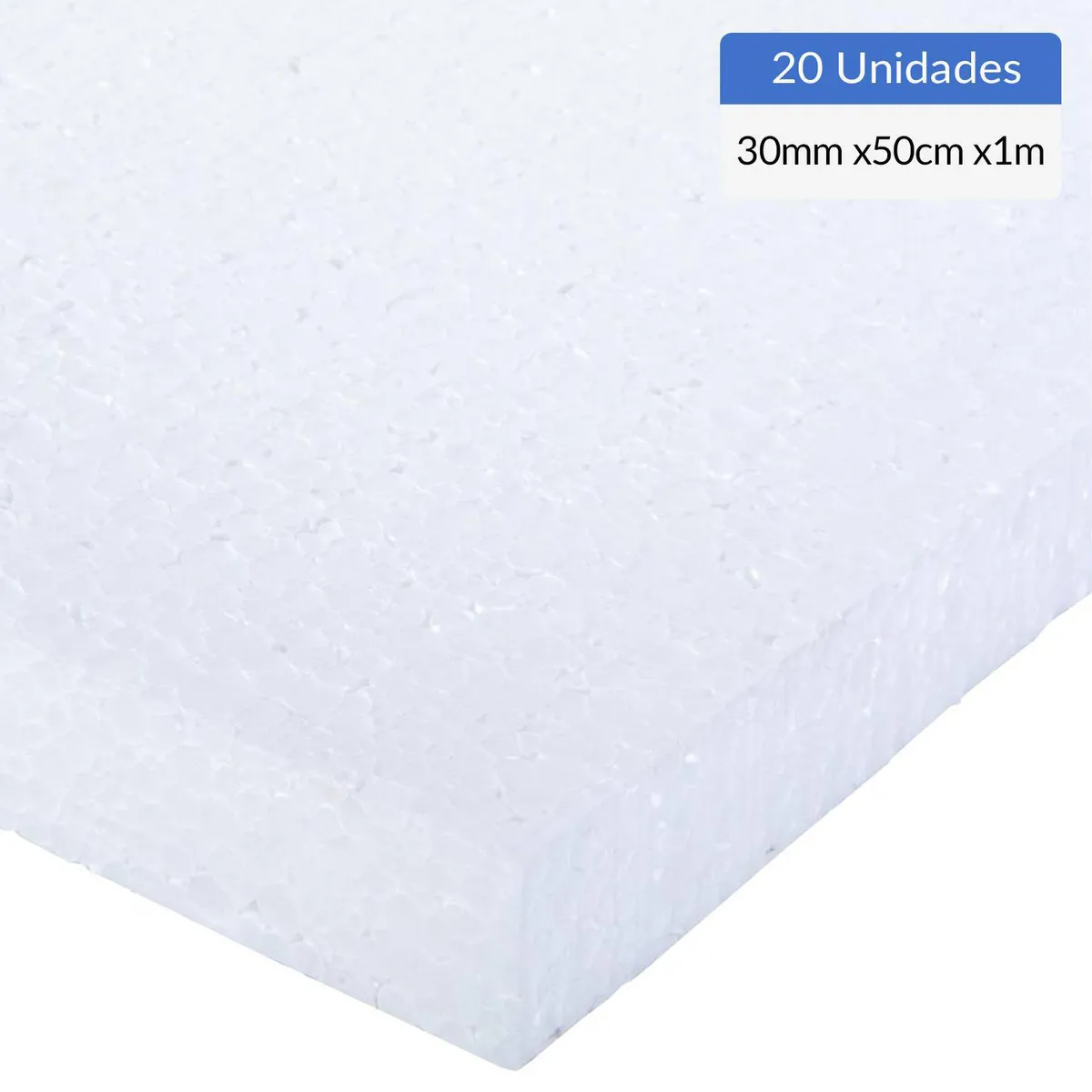GENERICO - Plancha Poliestireno 30Mm 1X0,5M 20 Unidades