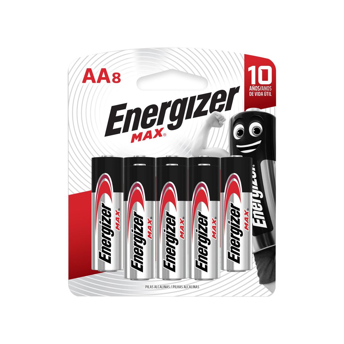 ENERGIZER - Pack de 8 pilas alcalinas AA 1.5V