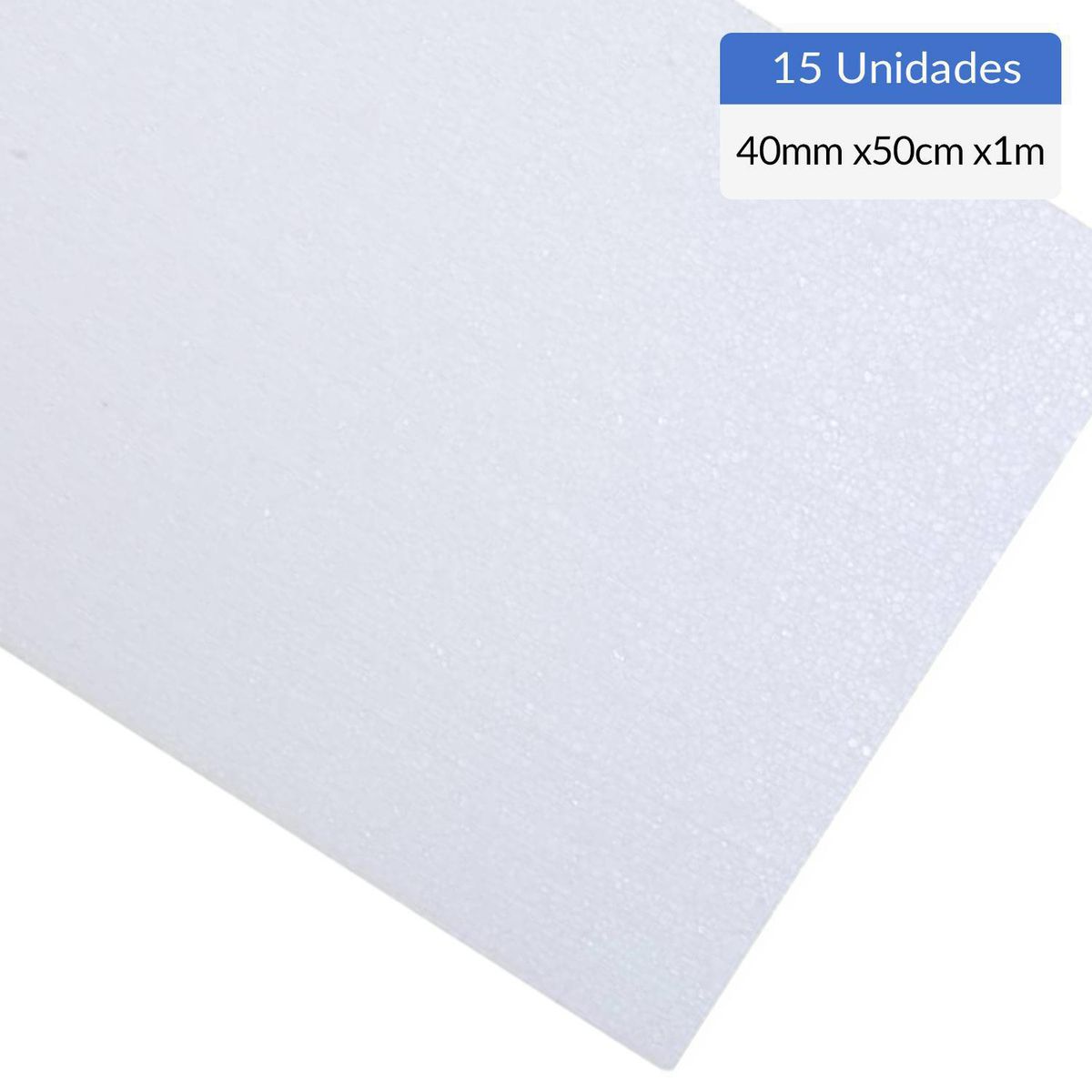 GENERICO - Plancha Poliestireno 40Mm 1X0,5M 15 Unidades