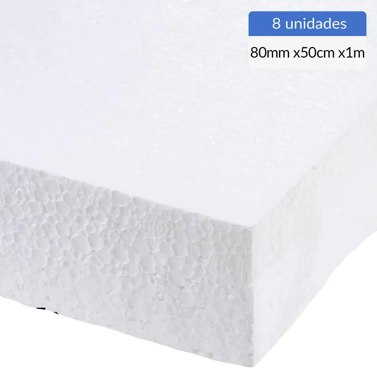 GENERICO - Plancha Poliestireno 80Mm 1X0,5M 8 Unidades