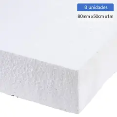 GENERICO - Plancha Poliestireno 80Mm 1X0,5M 8 Unidades