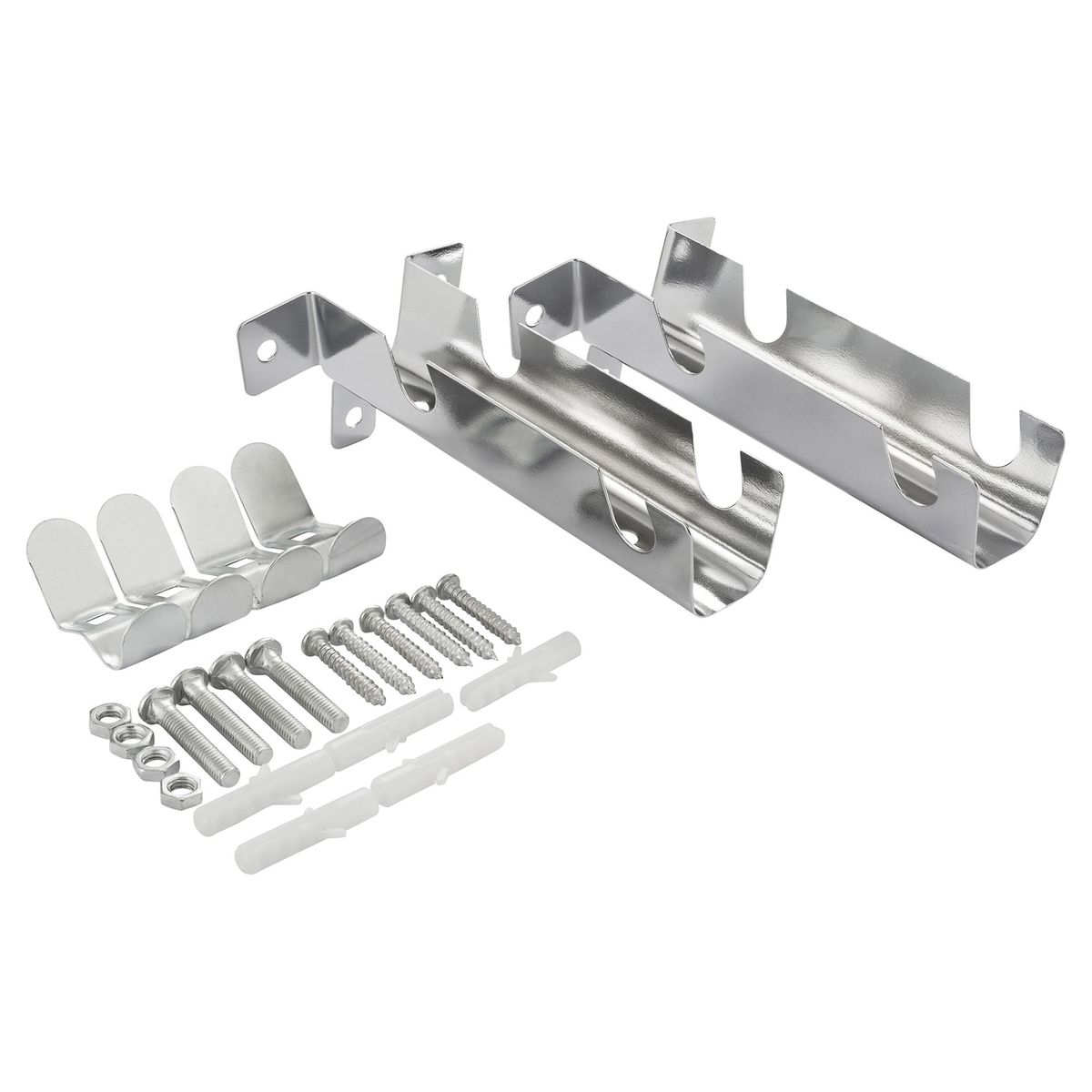 METALHSA - Set de soportes para barra de cortina 12 mm 2 unidades plateado