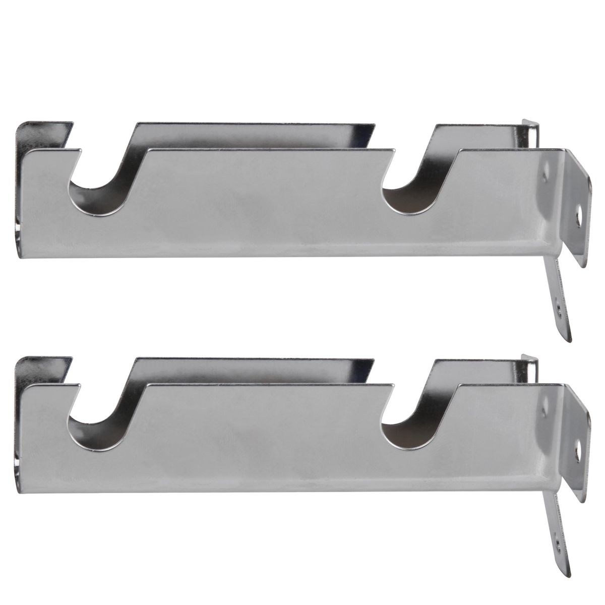 METALHSA - Set de soportes para barra de cortina 12 mm 2 unidades plateado