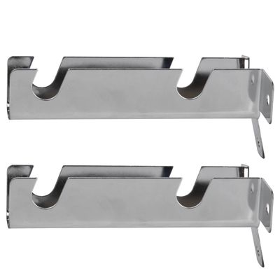 Imagen 2 del producto Set De Soportes Para Barra De Cortina 12 Mm 2 Unidades Plateado