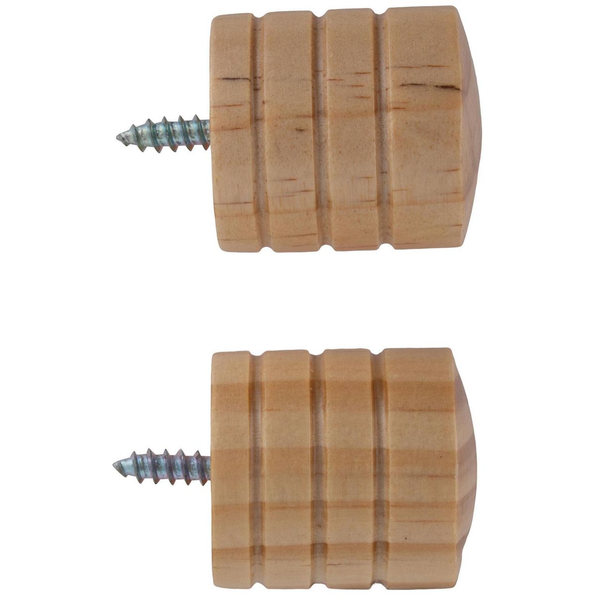 JUST HOME COLLECTION - Set de terminales para barra de cortina 19 mm 2 unidades natural