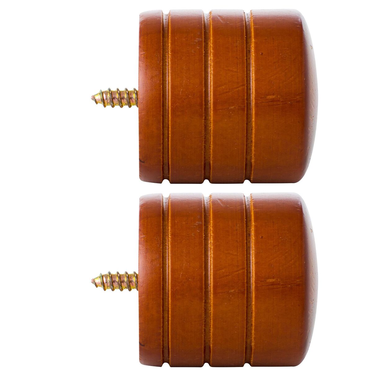 JUST HOME COLLECTION - Set de terminales para barra de cortina 19 mm 2 unidades chocolate