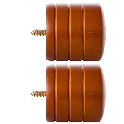 Imagen 2 del producto Set De Terminales Para Barra De Cortina 19 Mm 2 Unidades Chocolate