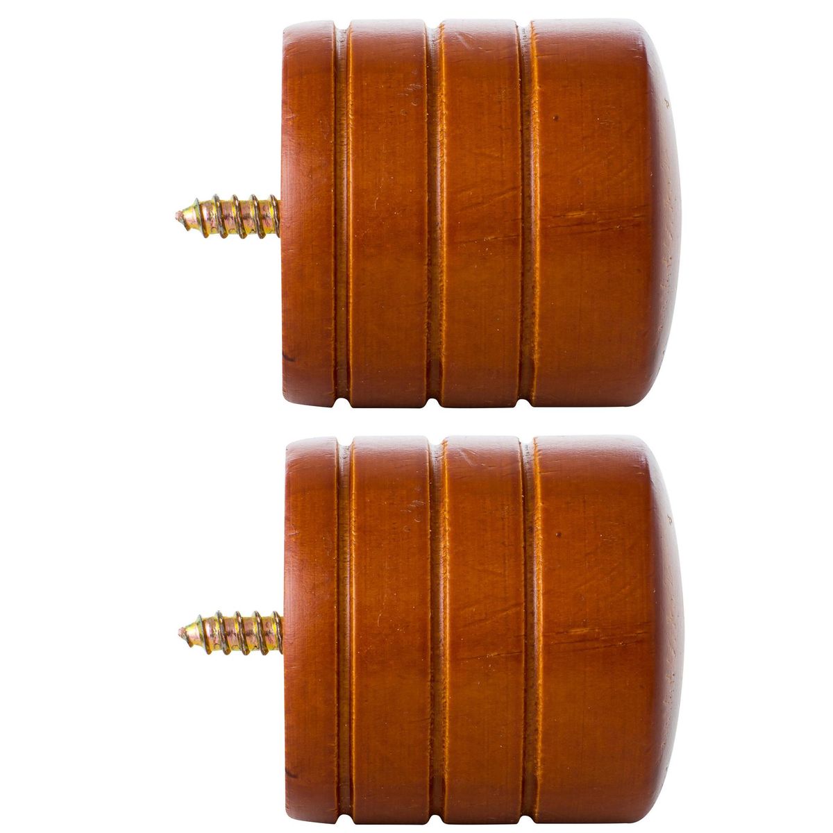 JUST HOME COLLECTION - Set de terminales para barra de cortina 28 mm 2 unidades chocolate