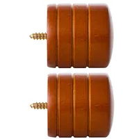 Set De Terminales Para Barra De Cortina 28 Mm 2 Unidades Chocolate