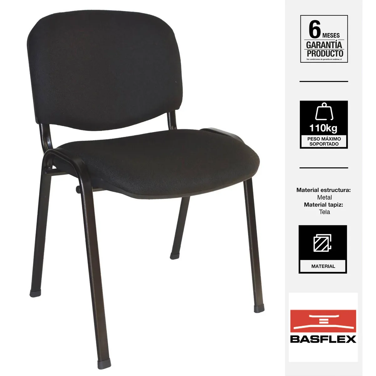 BASFLEX - Silla Visita 1406116-1 Negro