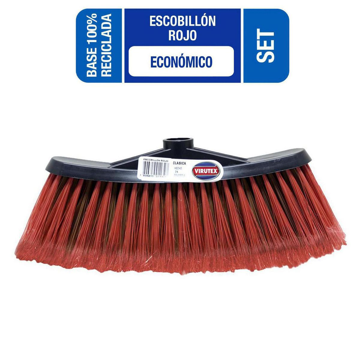 VIRUTEX - Escobillón multiuso tradicional rojo fibra media