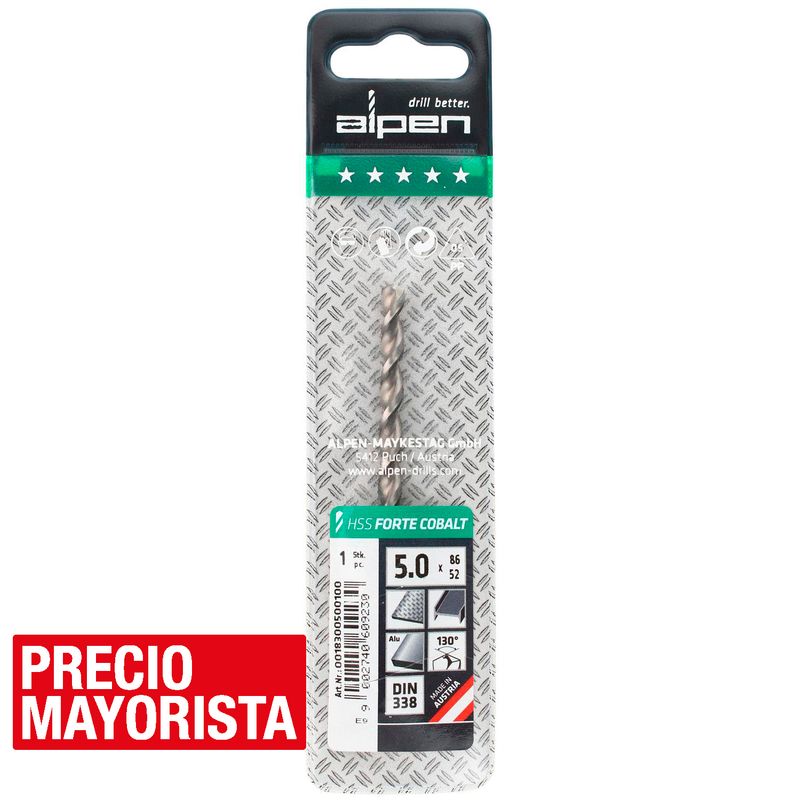 ALPEN - Broca HSS 5x86  milímetros