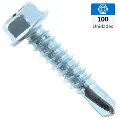 MAMUT - Tornillo Autoperforante Cabeza Hexagonal Metal 1 " 12 mm 100 Unidades