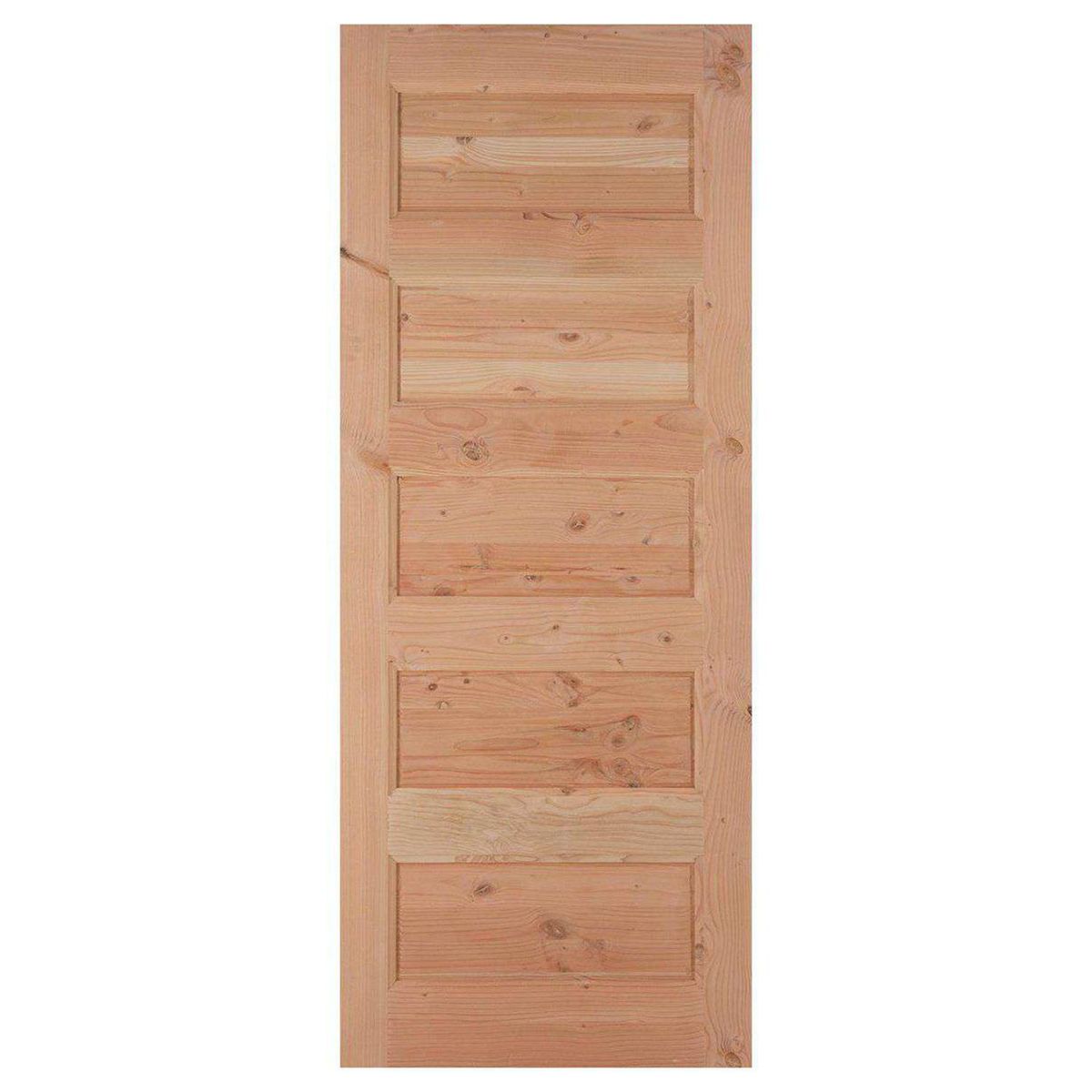 HOLZTEK - Puerta Exterior Madera pino oregón 70x200 cm 5 Paneles Natural