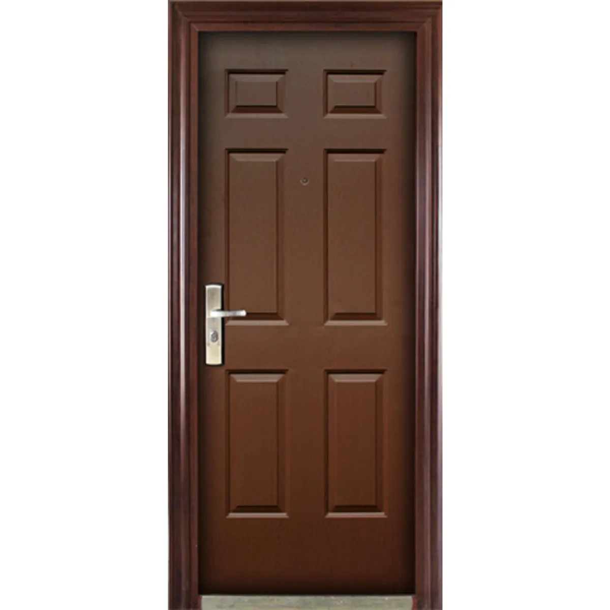 HOLZTEK - Puerta de Seguridad Acero Precolgada 86x205 cm Café