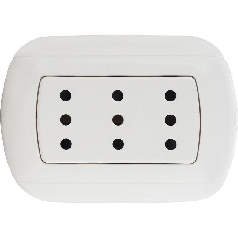 BTICINO - Tomacorriente triple 10 A sobrepuesto Blanco