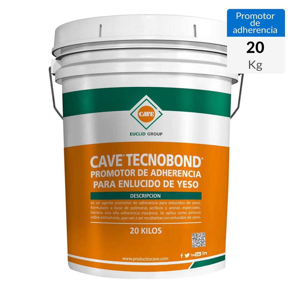 CAVE - Tineta 20 kg Agente promotor de adherencia para yesos sobre hormigón