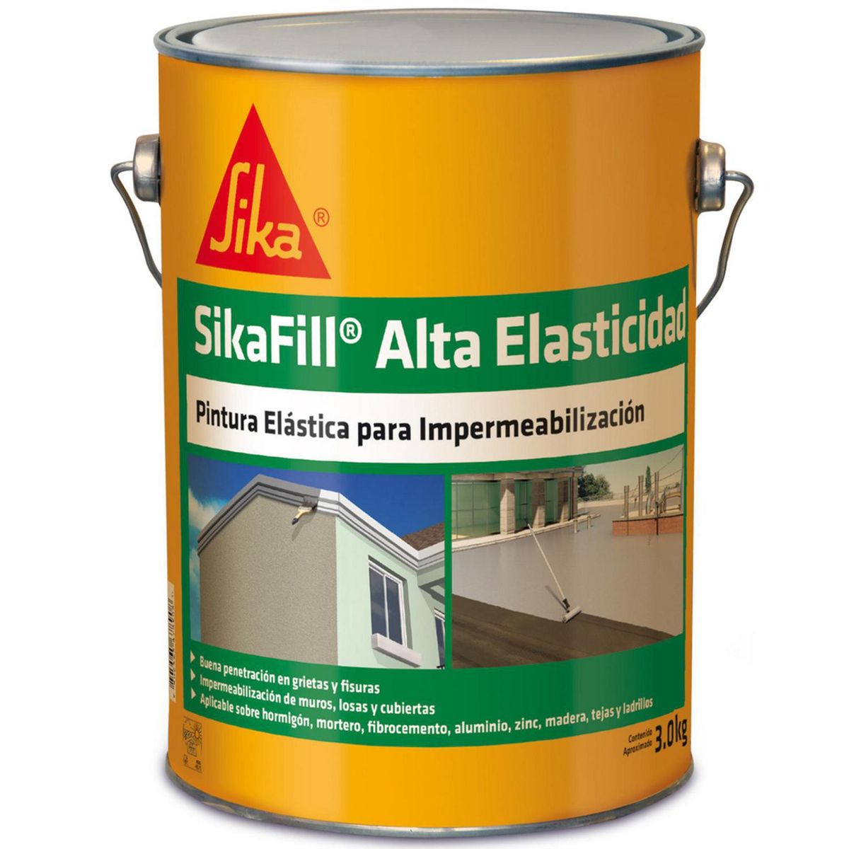 SIKA - Sikafill Pintura Elástica para Impermeabilización Sikafill Tarro 3 Kg