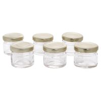 Set de 6 Frascos con Tapa Vidrio 28 ml