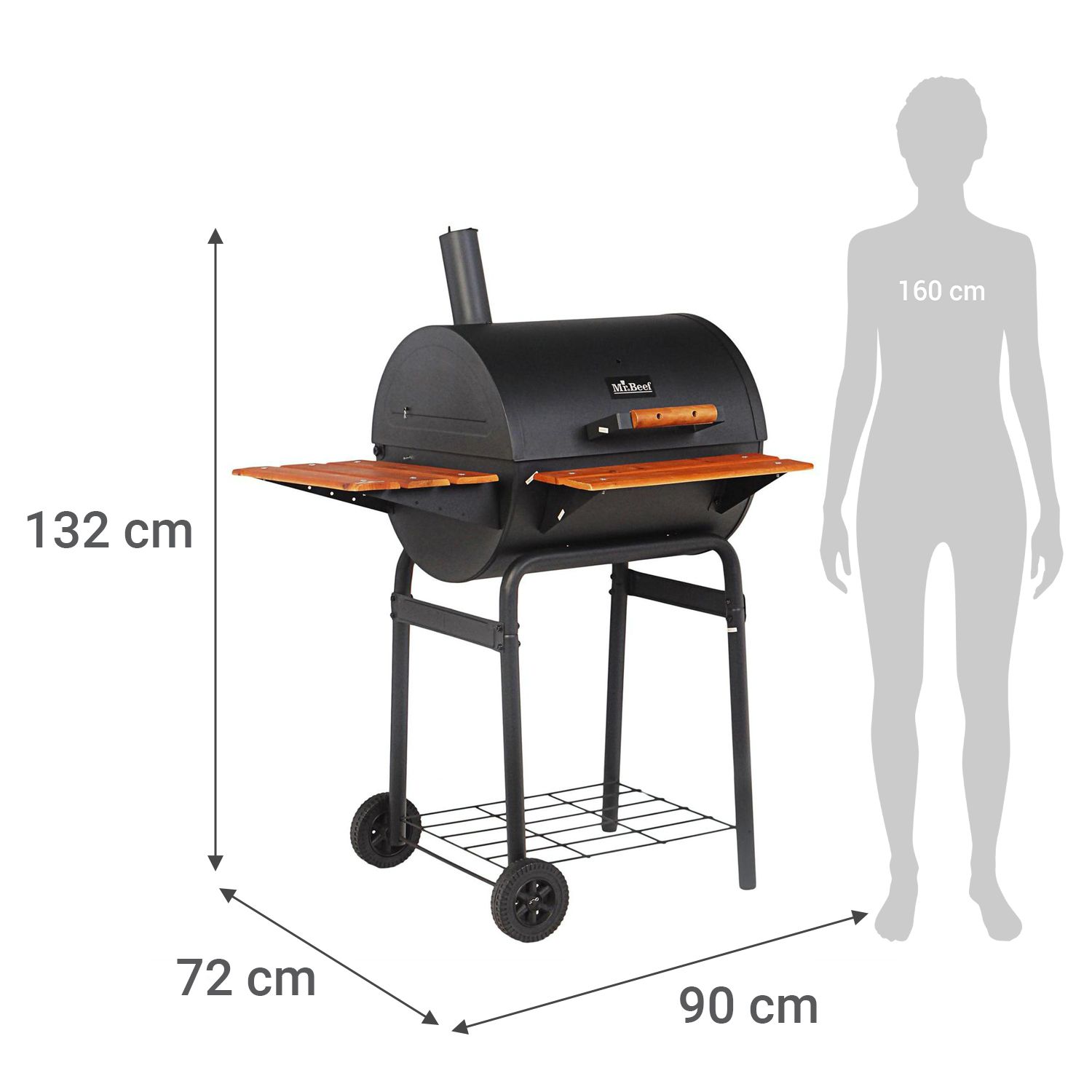 Parrilla a Carbón con Ahumador en uso