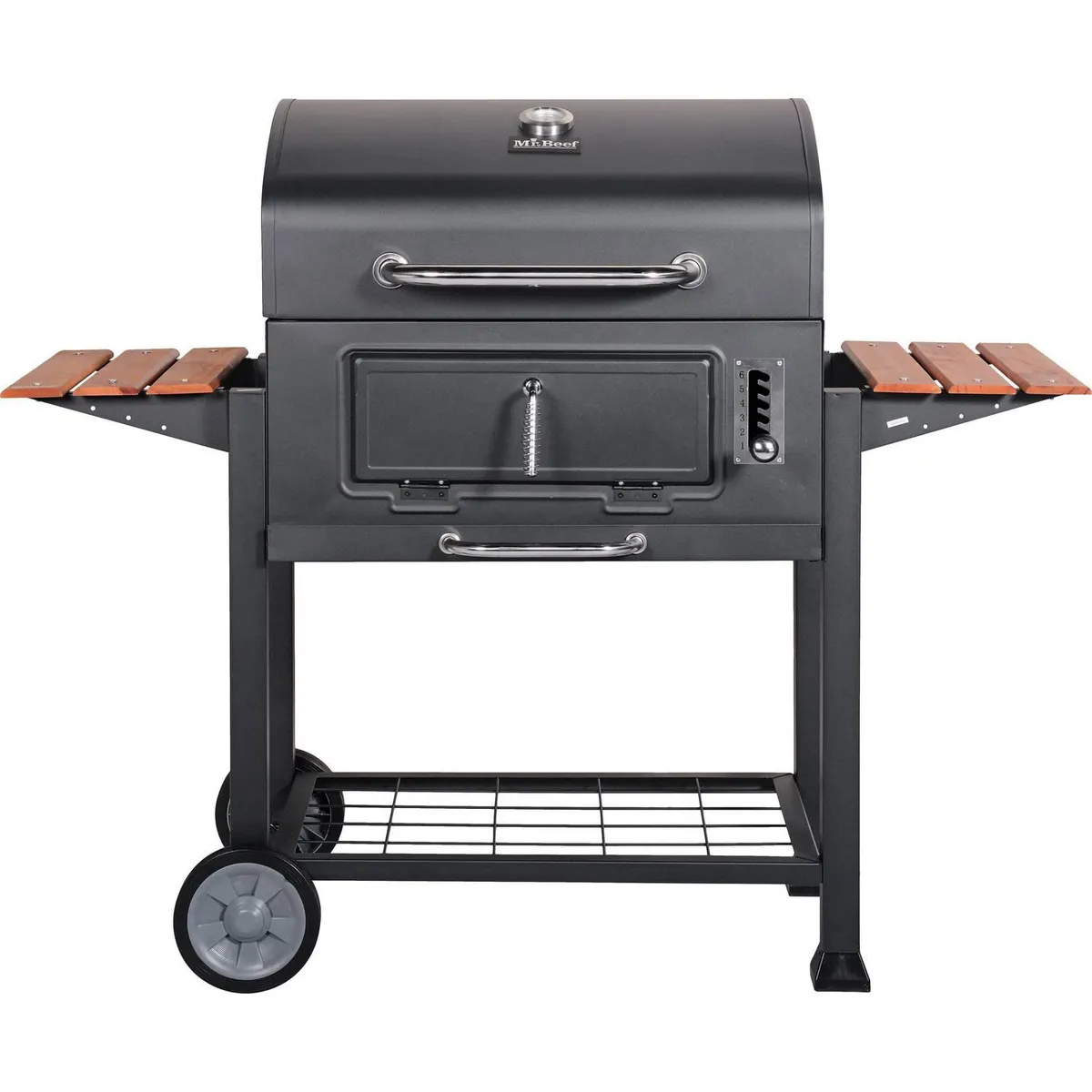 MR BEEF - Parrilla a Carbón con Tapa y Ruedas Acero