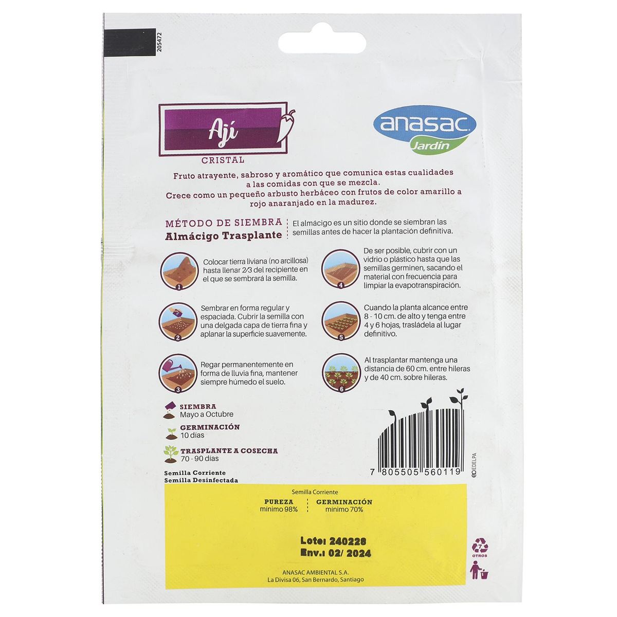 ANASAC - Semilla Ají 5 gr Sachet