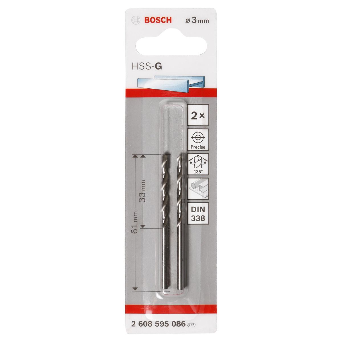 BOSCH - Broca HSS para metal 3x61 mm