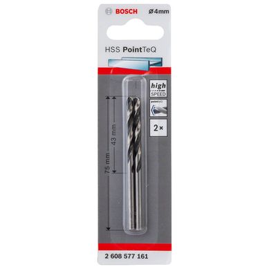 Broca HSS para metal 4x75 mm 2 unidades