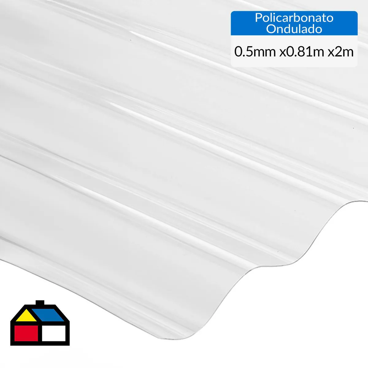 GENERICO - Plancha Policarbonato Ondulada 0.5 mm 81x200 cm Transparente