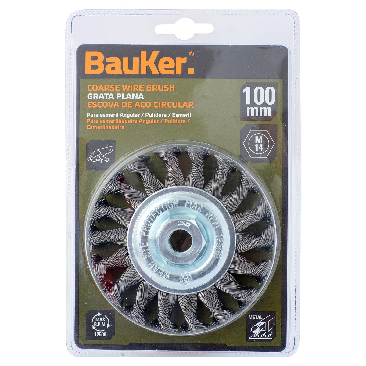 BAUKER - Grata circular para esmeril 4" acero