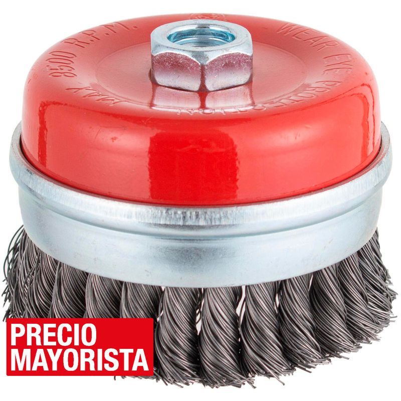 BAUKER - Grata copa para esmeril 4" acero