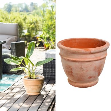 Macetero rstico de arcilla 30x23 cm terracota