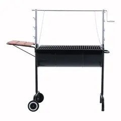 MR BEEF - Parrilla a Carbón con Roldana y Ruedas Metal
