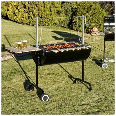 Imagen 2 del producto Parrilla a Carbón con Roldana y Ruedas Metal