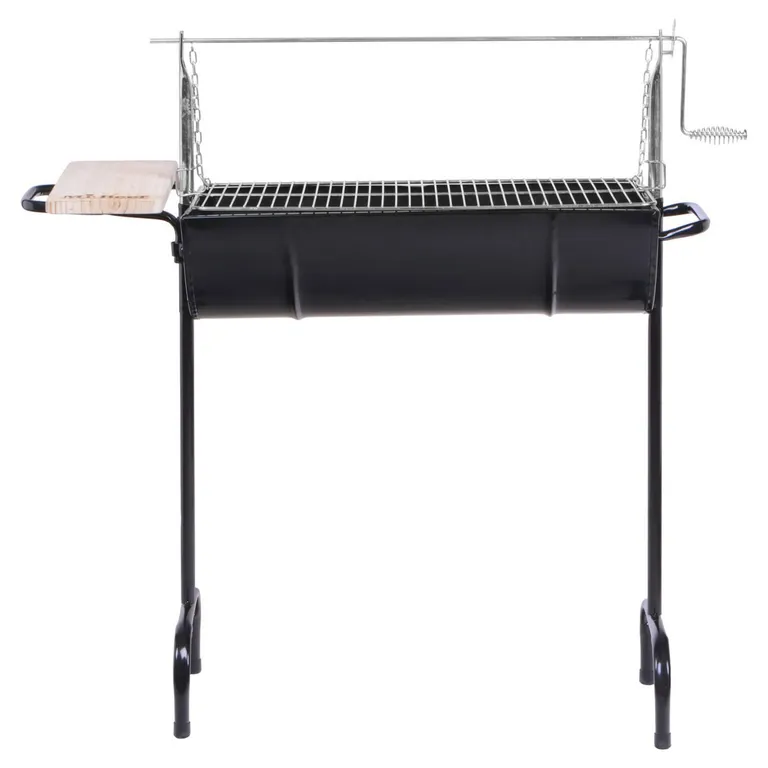 Parrilla a Carbón con Roldana y Bandeja 110x40 cm