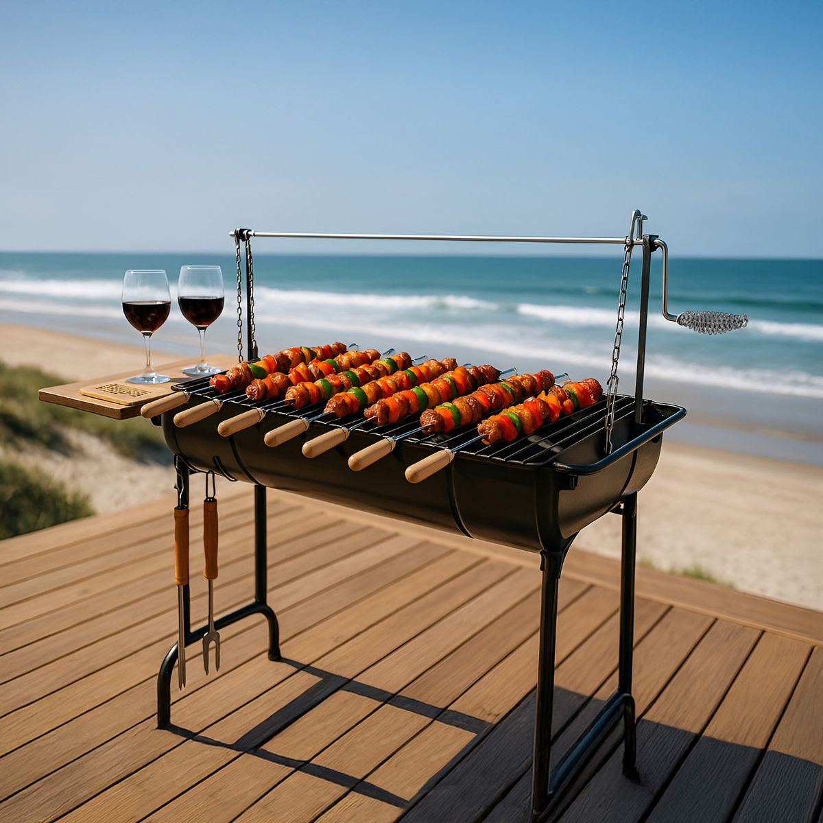 MR BEEF - Parrilla a Carbón con Roldana Metal