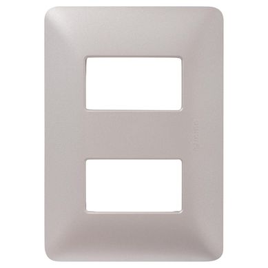 Placa 2 Mdulos Titanio Claro