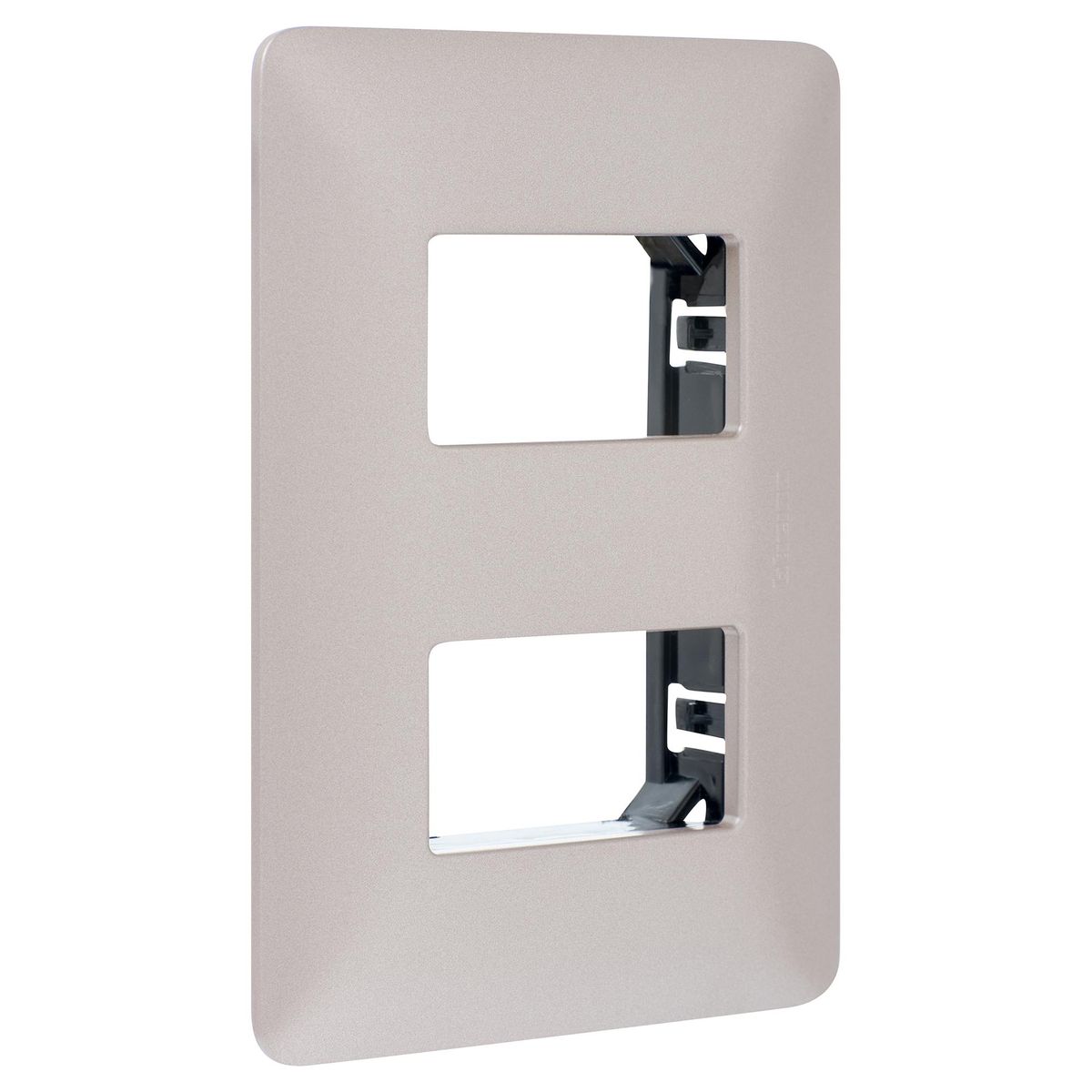 BTICINO - Placa 2 Módulos Titanio Claro