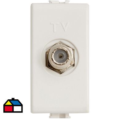 Mdulo Toma coaxial tipo F para TV Blanco