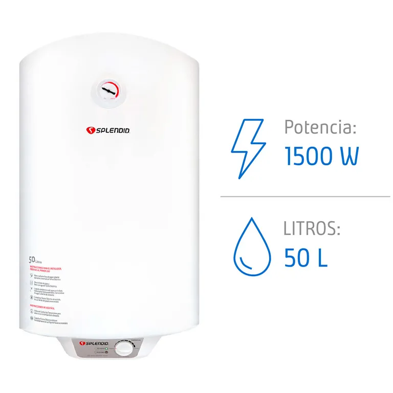 Termo Eléctrico 50 Litros 1500 W de Muro