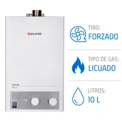 SPLENDID - Calefont Gas Licuado 10 Litros Tiro Forzado Ionizado