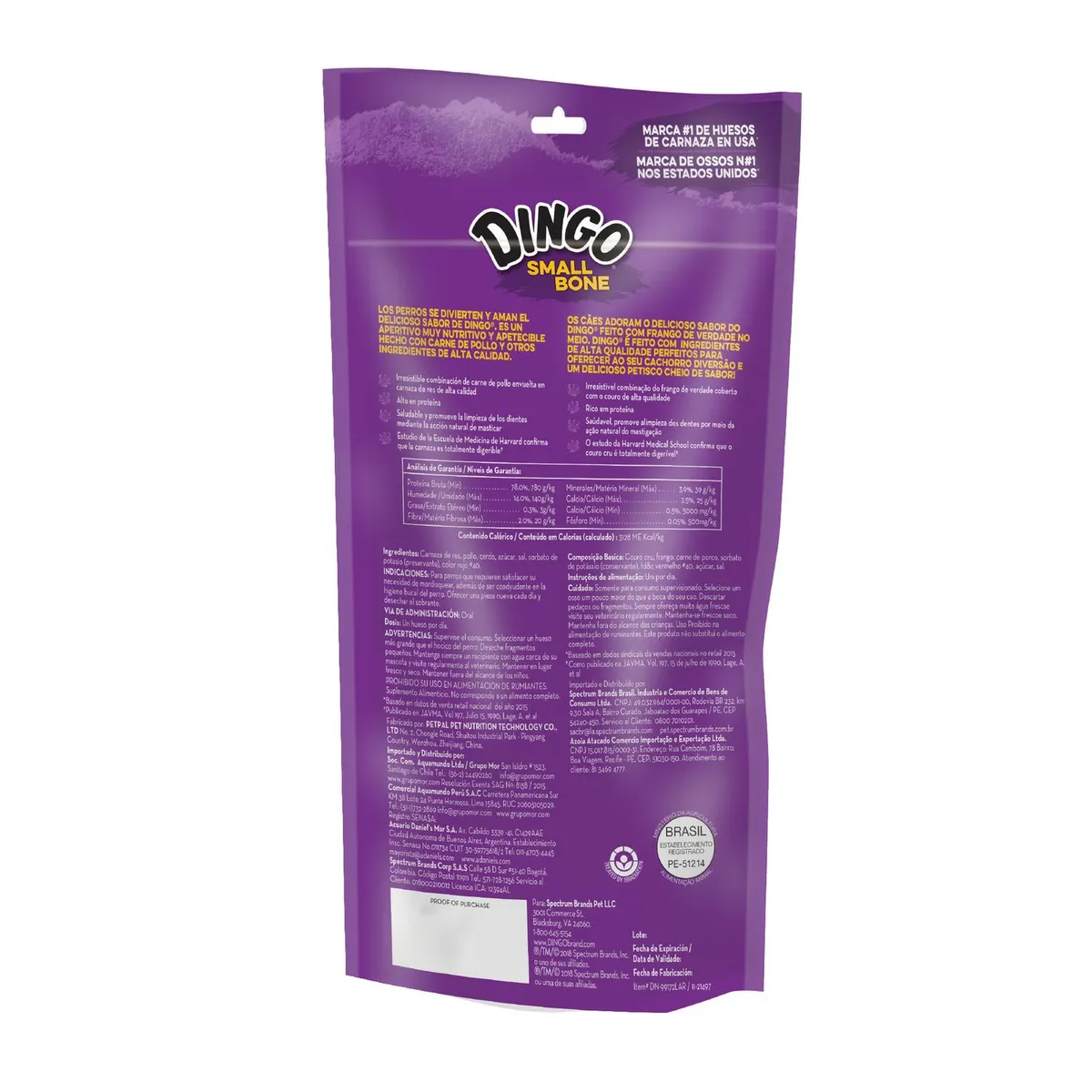 DINGO - Dingo Hueso para Perro Todas las edades Carne 0.039 kg