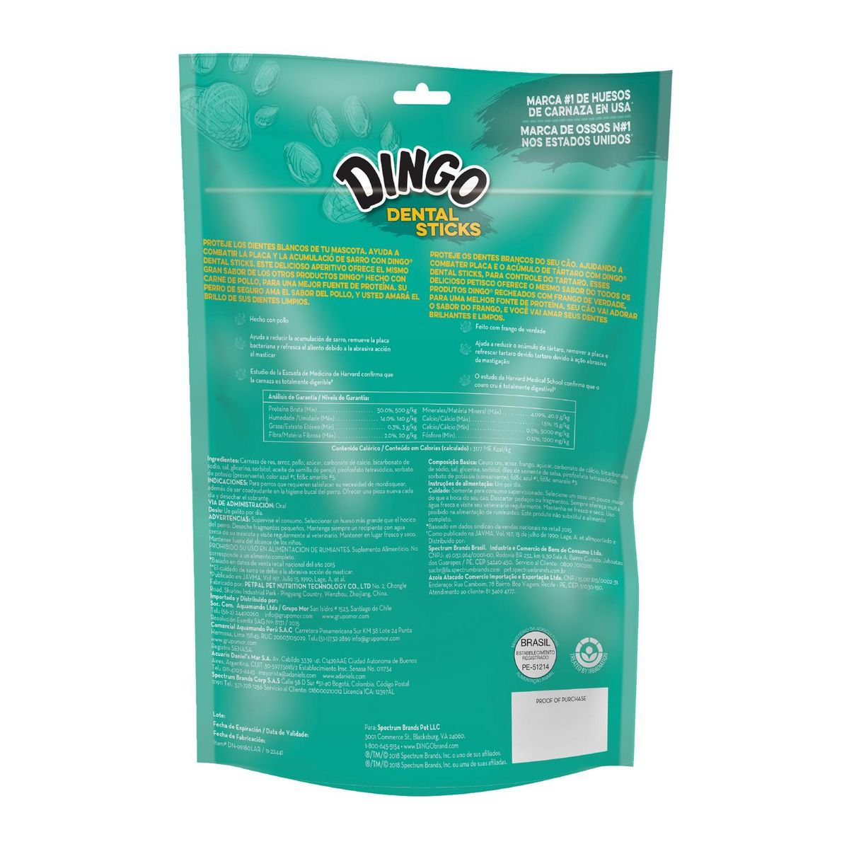 DINGO - Dingo Palitos para Perro Todas las edades Carne 0.087 kg