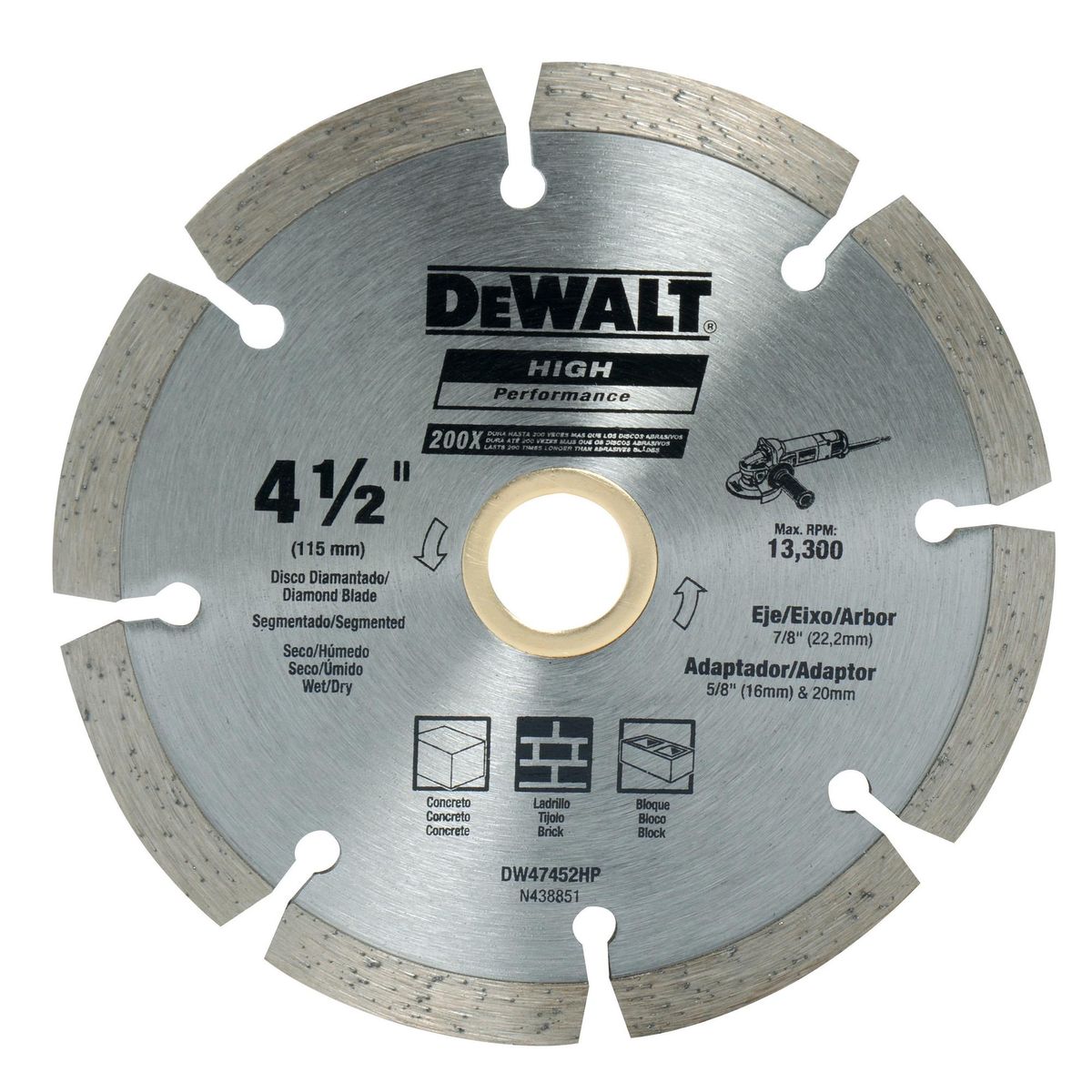 DEWALT - Disco de diamante 4,5" acero