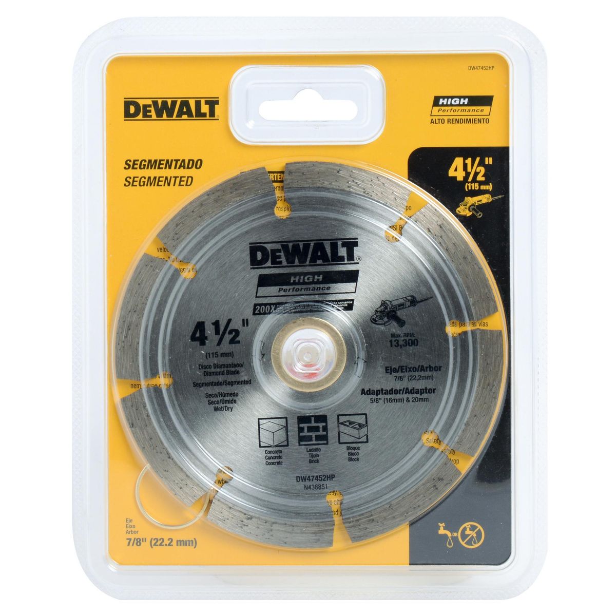 DEWALT - Disco de diamante 4,5" acero