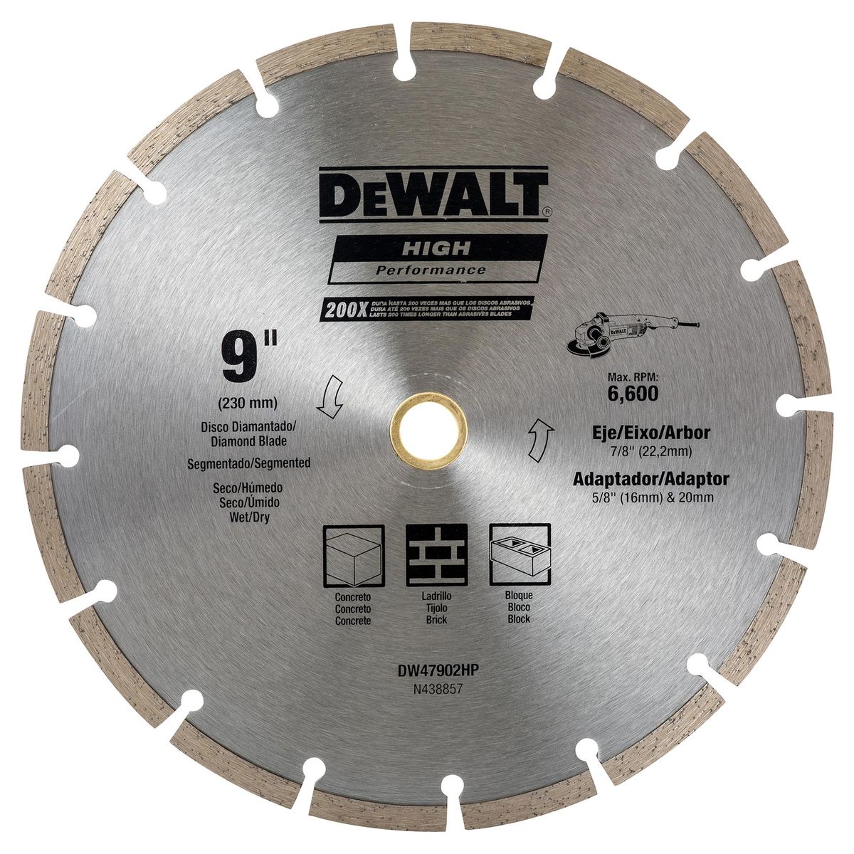 DEWALT - Disco De Diamante 9" Acero